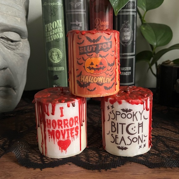 🔪🩸 Halloween horror spooky for Halloween handmade drip candle - Picture 1 of 17